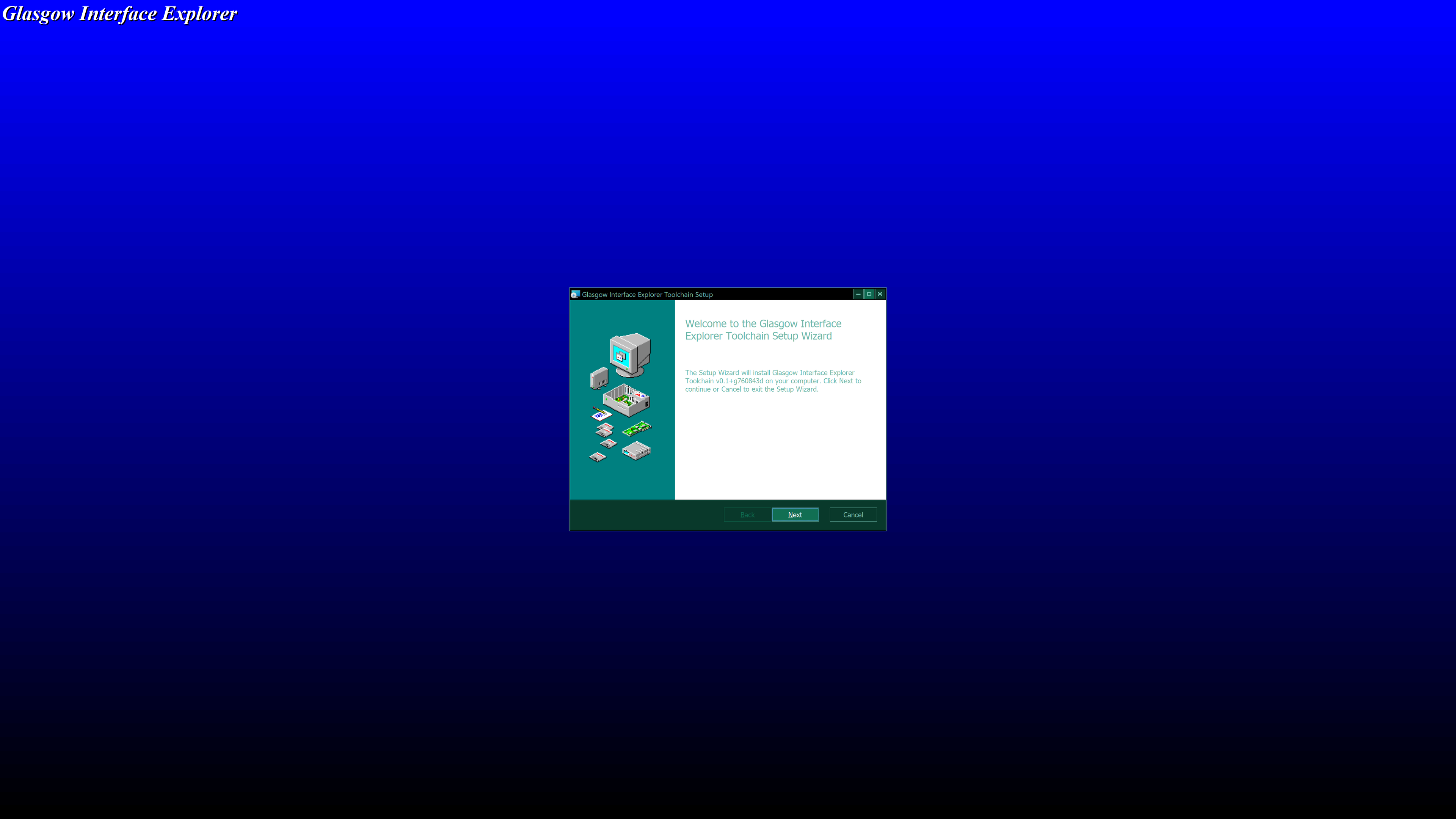 Glasgow setup running on Windows 11 in high contrast mode.
