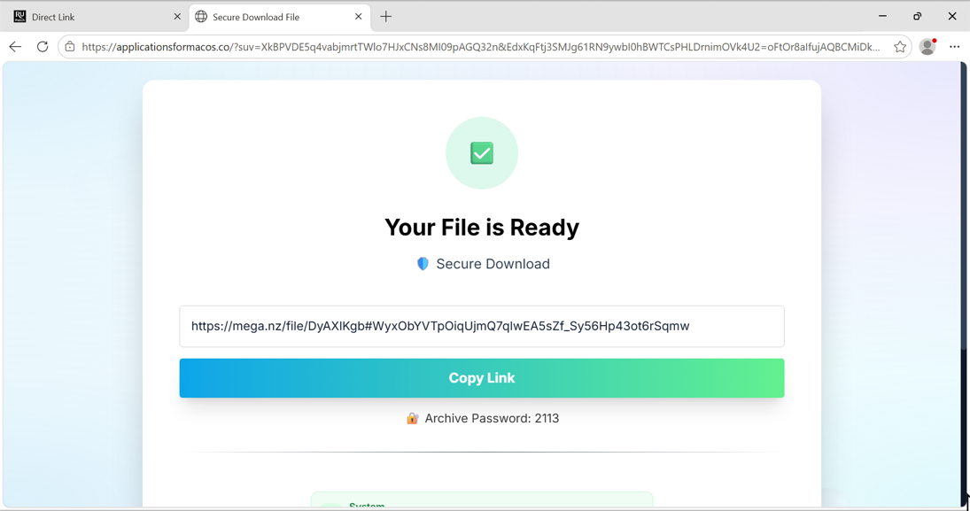 screenshot 2 where it provides a link to download the file.
