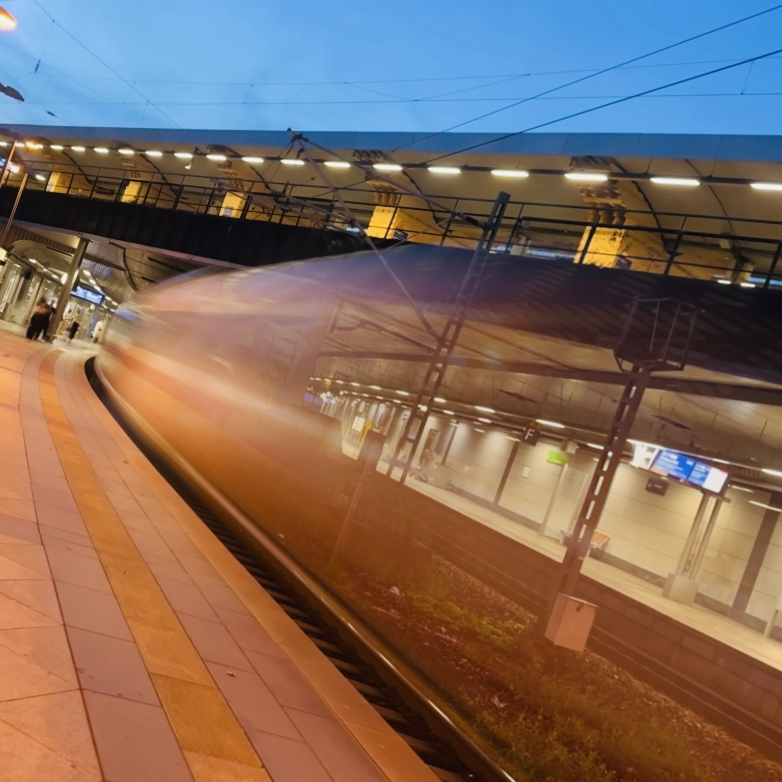 Blurred photo of a high speed train.