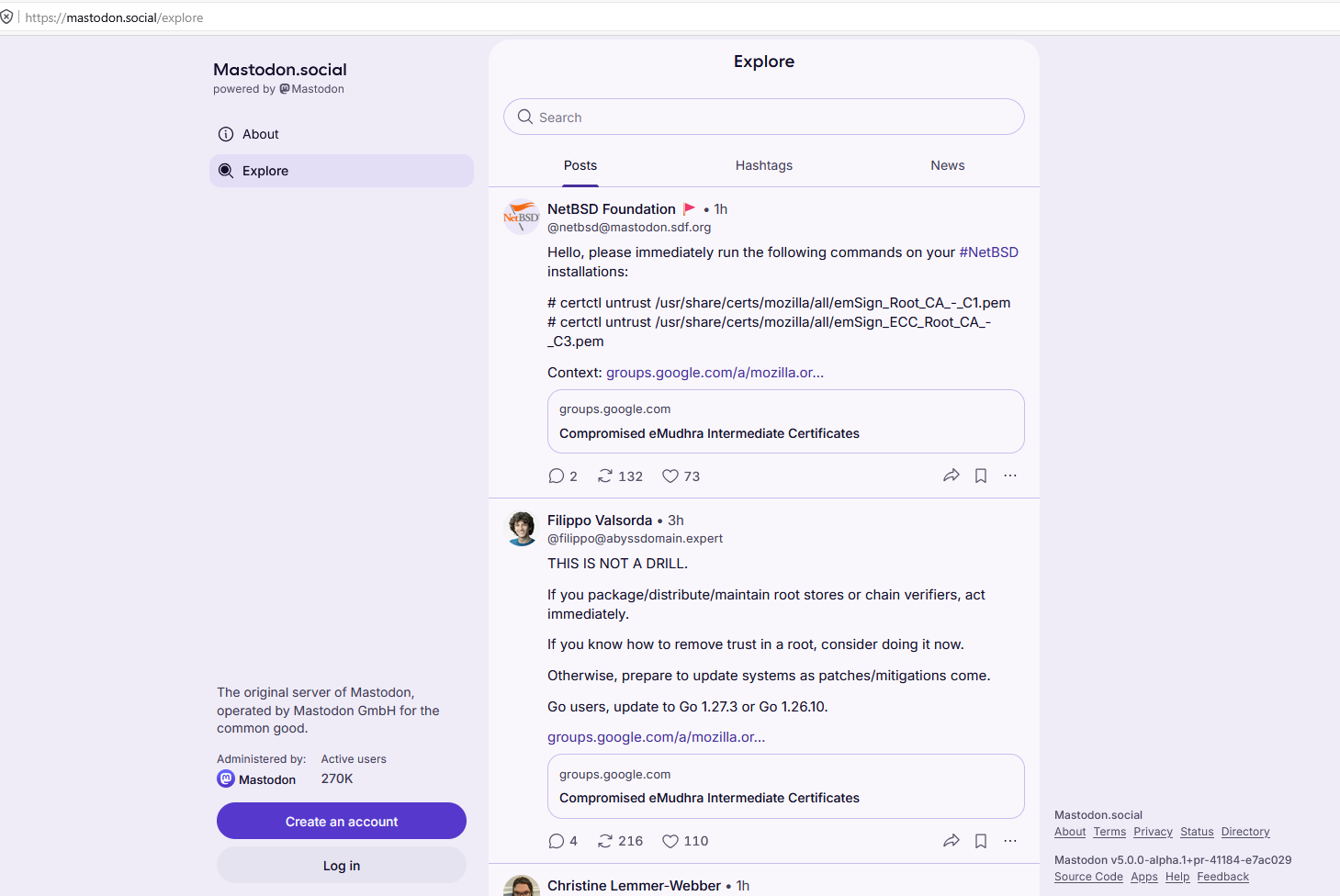 New Mastodon about page ui appears to have no operabilty anymore.