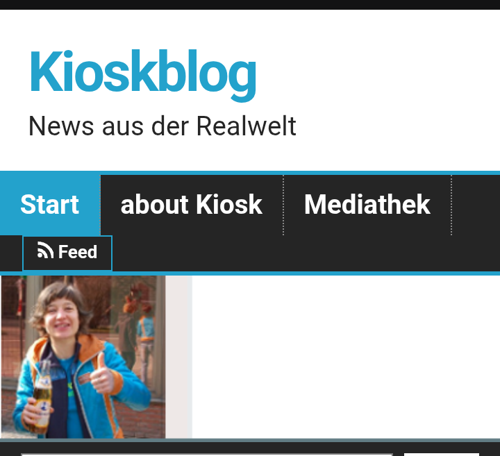 Ausriss Kioskblog
Zweizeiliges Hauptmenü in Mobil Ansicht