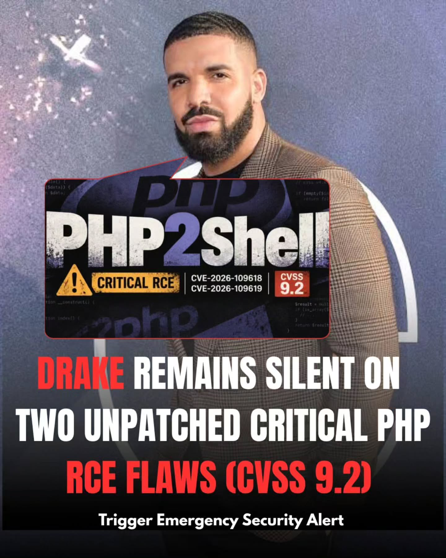 Drake remain silent on two unpatched critical php rce flaws